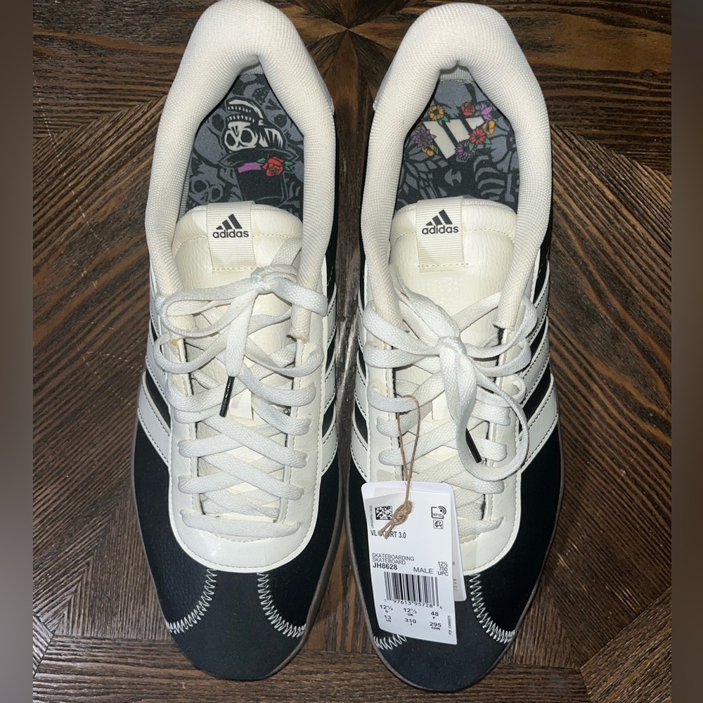 Brand new Adidas VL Court 3.0 Size 12 1/2 Day of the Dead Edition - Picture 3 of 6